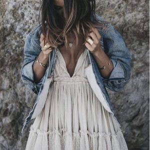 Cream Tiered Summer Boho Gypsy Dress